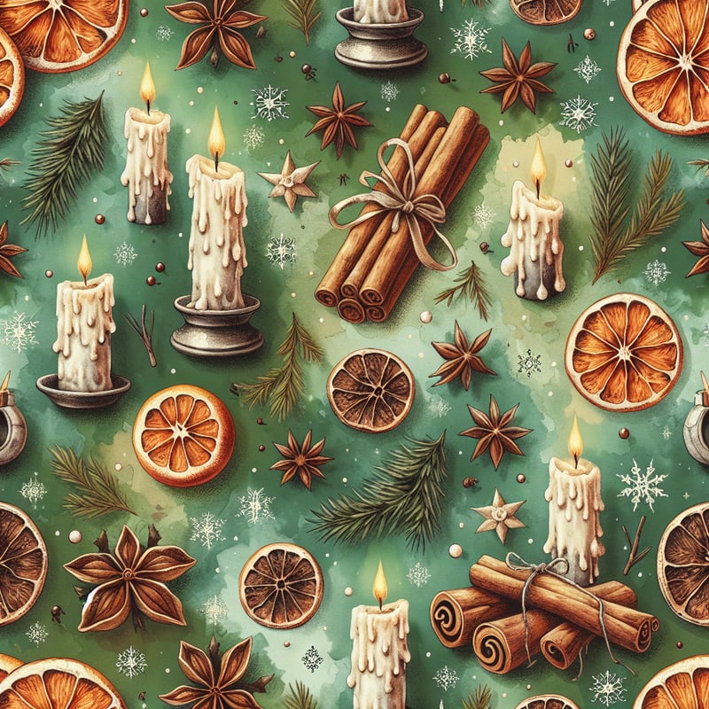 Witchy Yule Christmas Seamless Paper