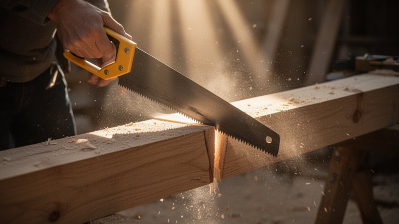 Sharp Hand-Saw Cutting Beam