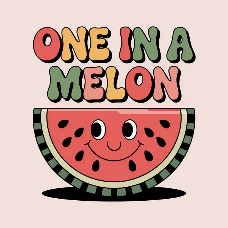 Smiling Watermelon with Heart Seeds