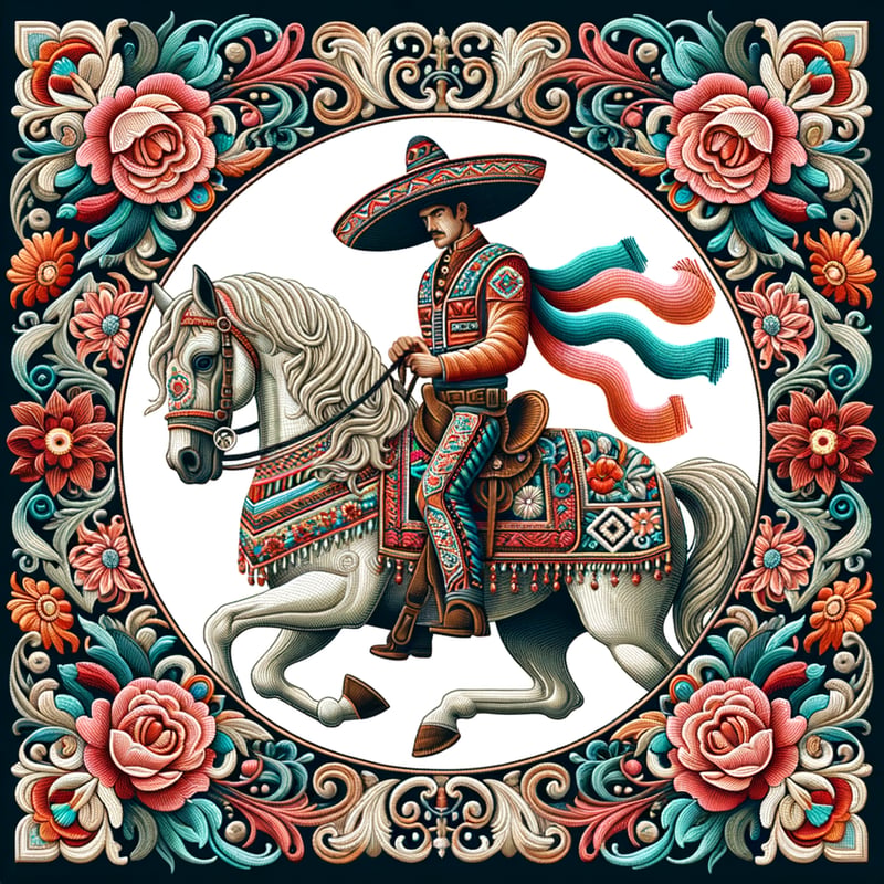 Mexican Horseman Embroidery Design