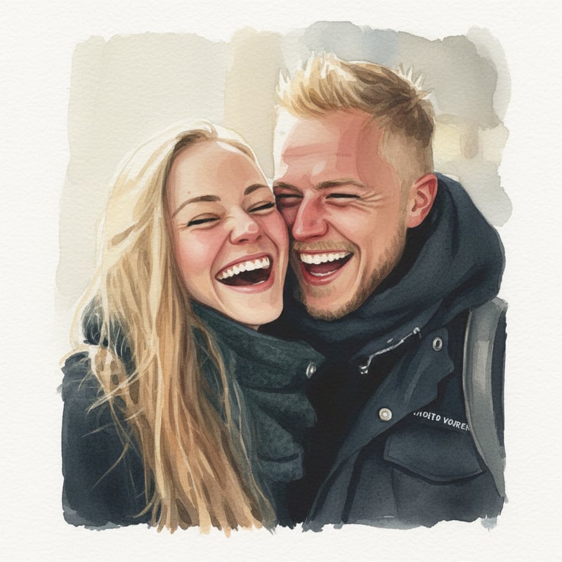 Watercolor Caricature Couple
