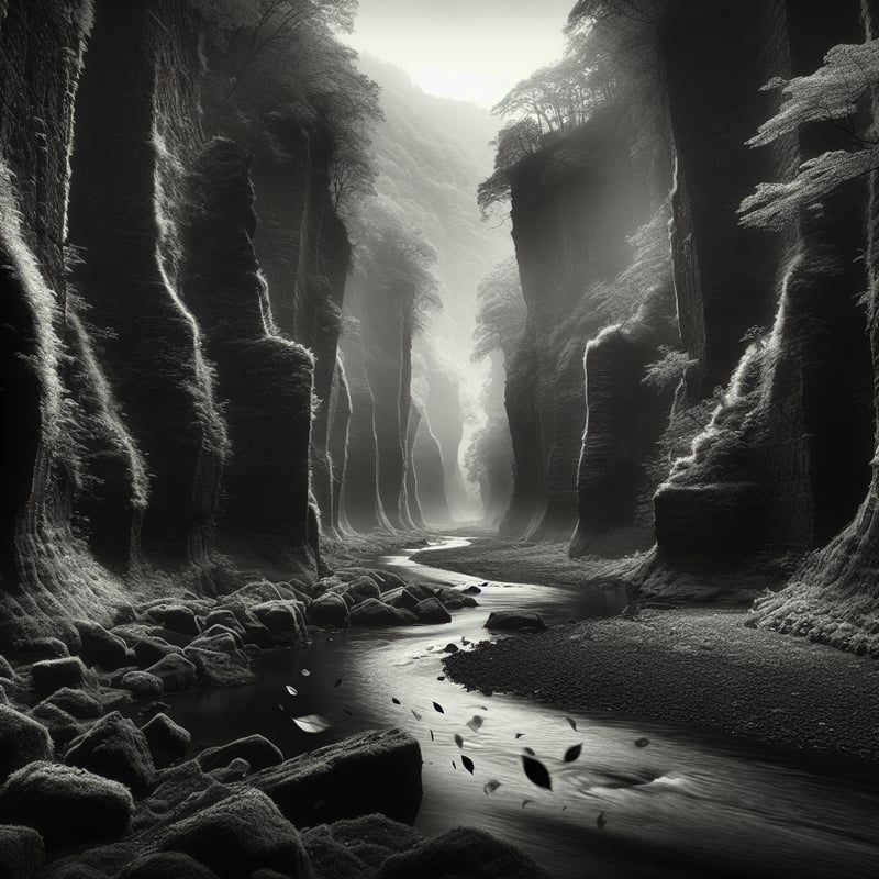 Black and White River in Mossy Canyon