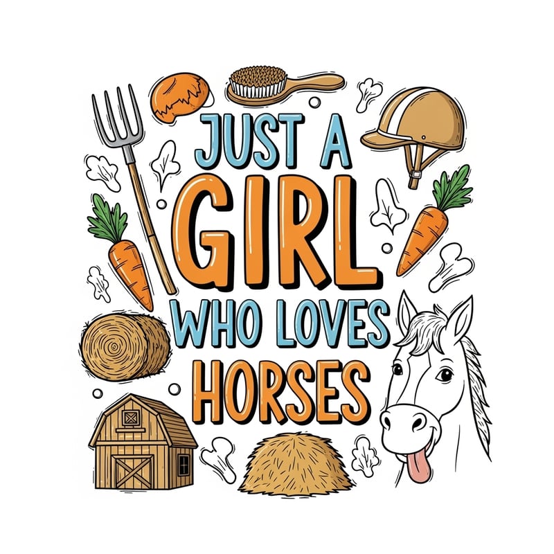 Horse Lover Doodle T-Shirt Design