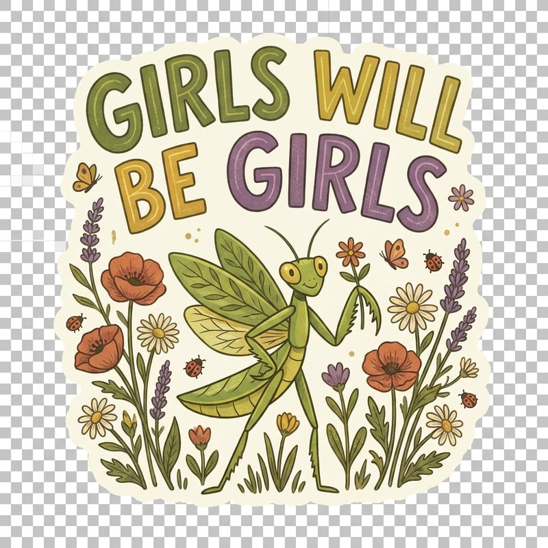 GIRLS WILL BE GIRLS Mantis Floral Graphic