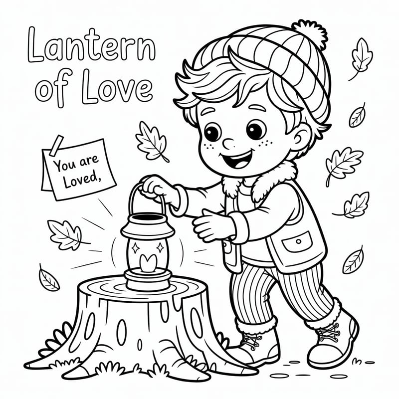 Whimsical Autumn Coloring Page