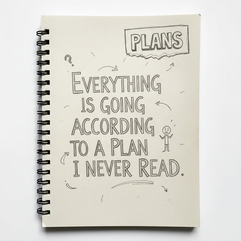 Hand-Drawn Notebook with Plan Quote