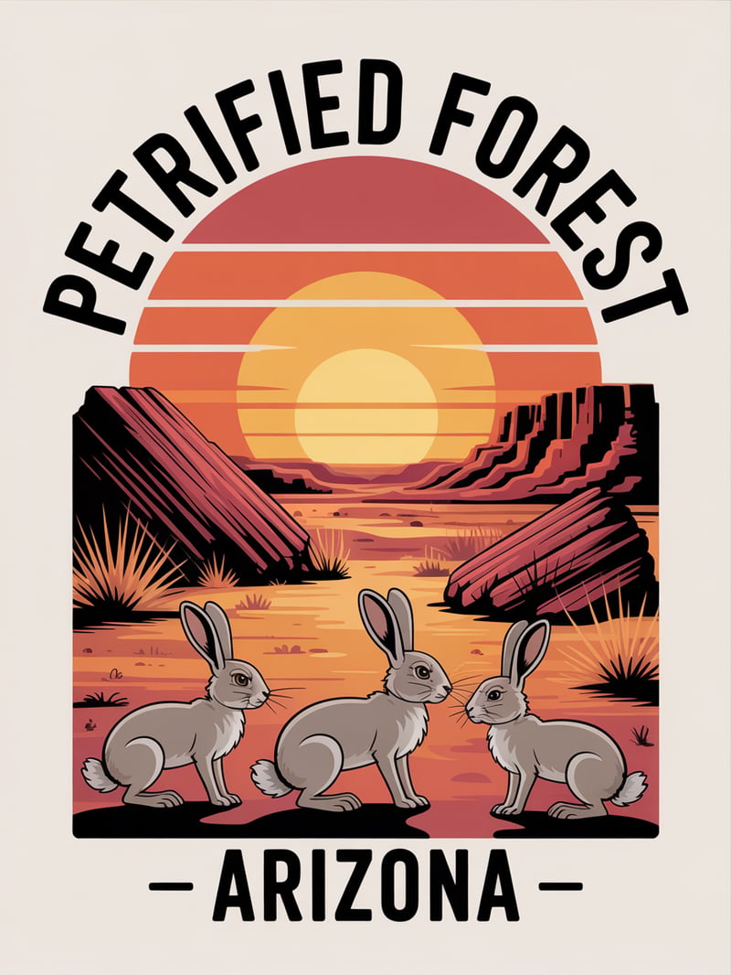 Petrified Forest Arizona T-Shirt Design