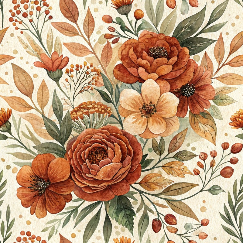 Autumn Watercolor Floral Bouquet