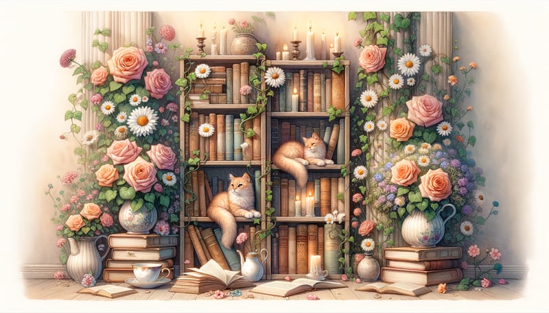 Cozy Watercolor Cottagecore Scene
