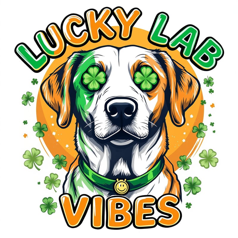St. Patrick's Day Smiley Lab T-Shirt Design