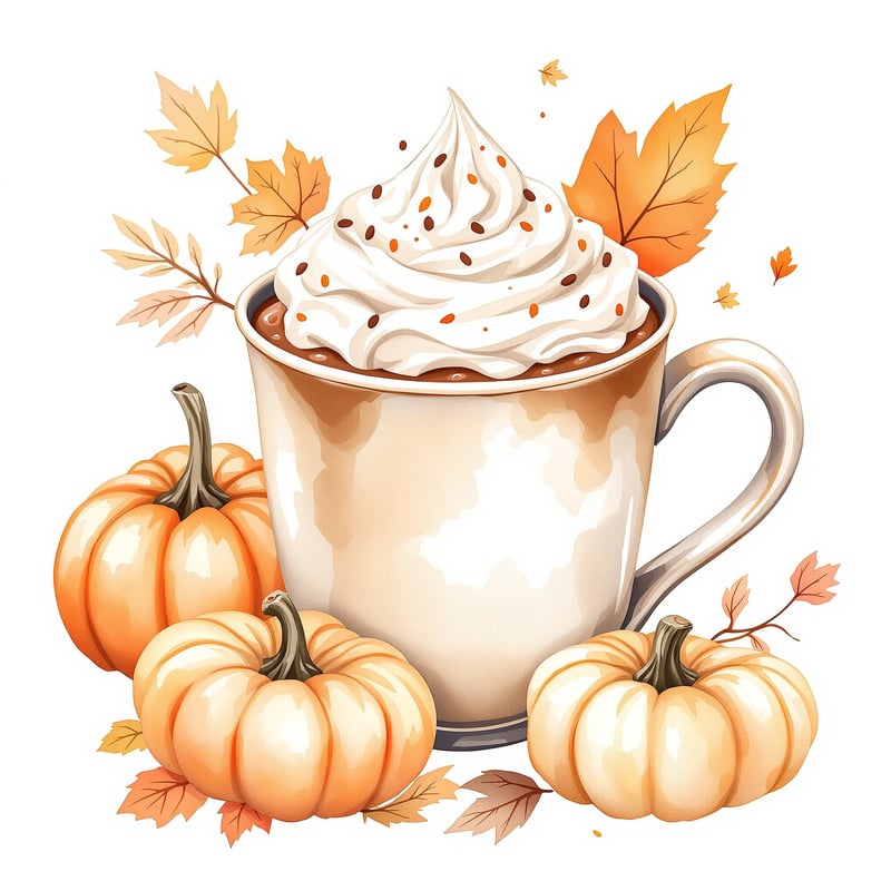Cozy Fall Hot Chocolate Clipart