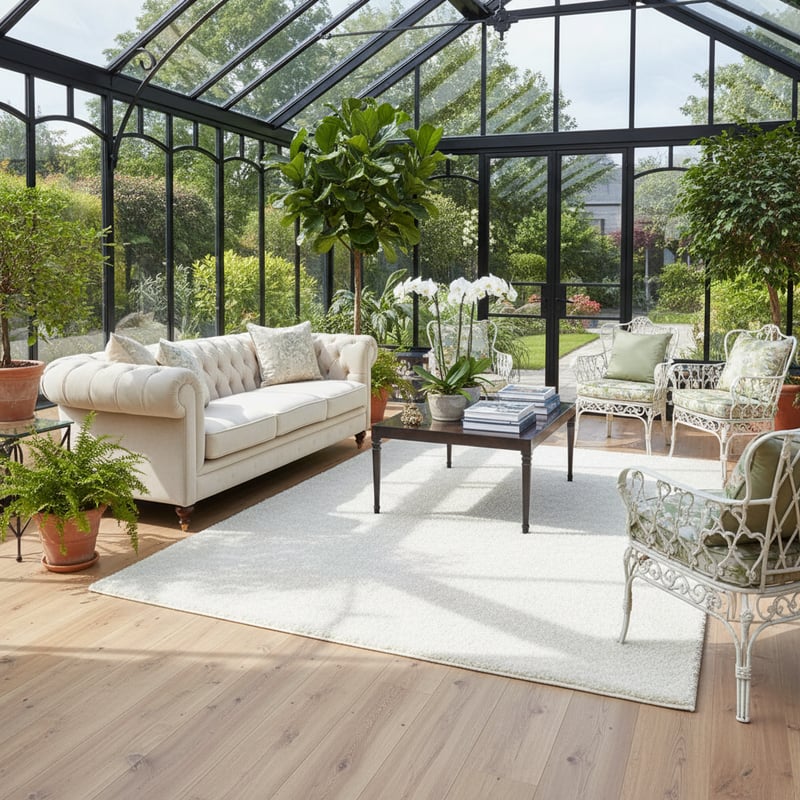 Rectangle Rug in Luxury Conservatory