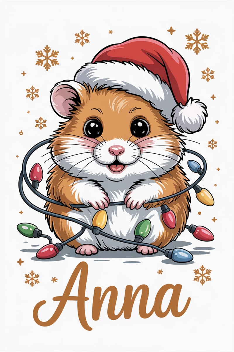 Cute Hamster with Santa Hat