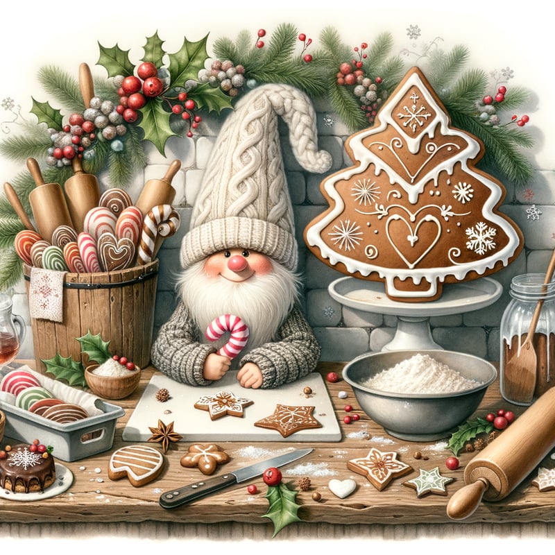 Whimsical Christmas Baking Gnome