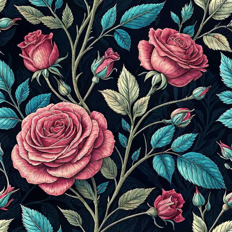 Realistic Tea Roses Illustration