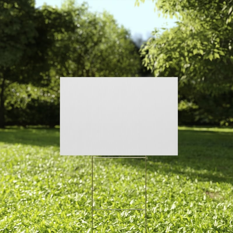 White Corrugated Plastic Yard Sign Photo