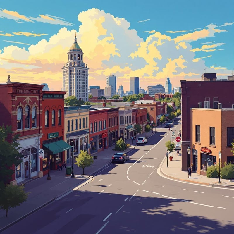 Downtown Sioux City Digital Painting