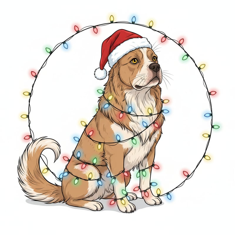American Bully in Christmas Lights