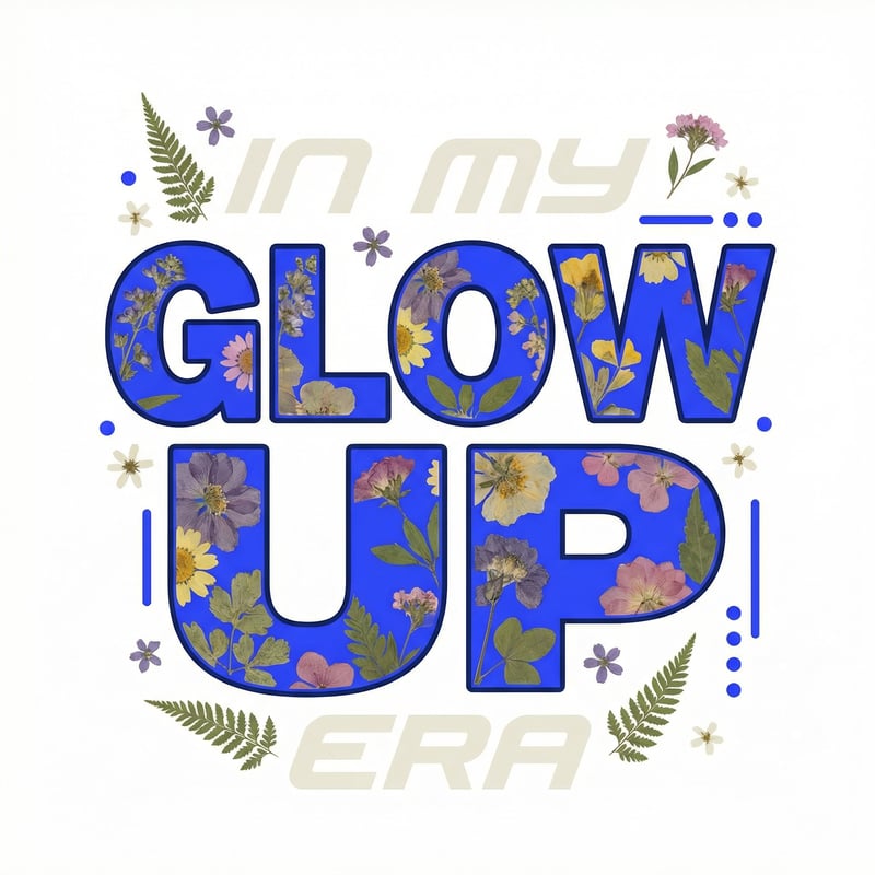 Pressed-Flower Inspired Typographic Graphic