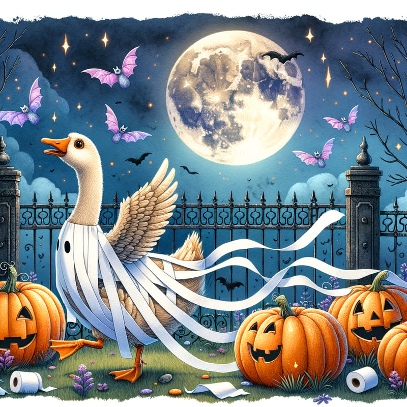 Goose in Ghost Costume Artwork