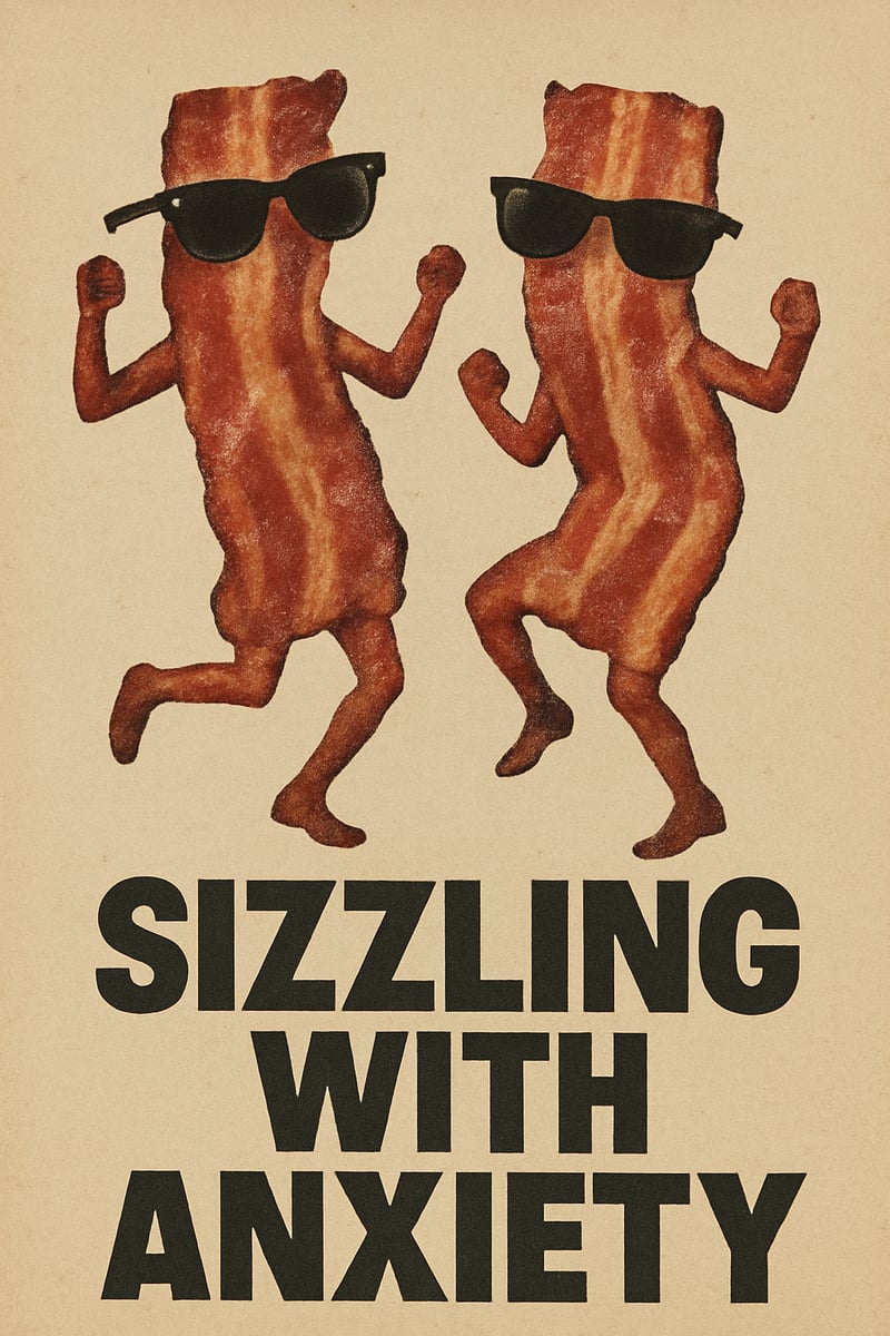 Retro Collage with Dancing Bacon