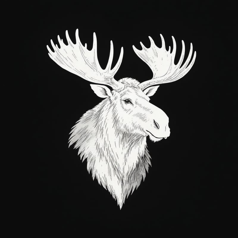White Moose Silhouette Vector