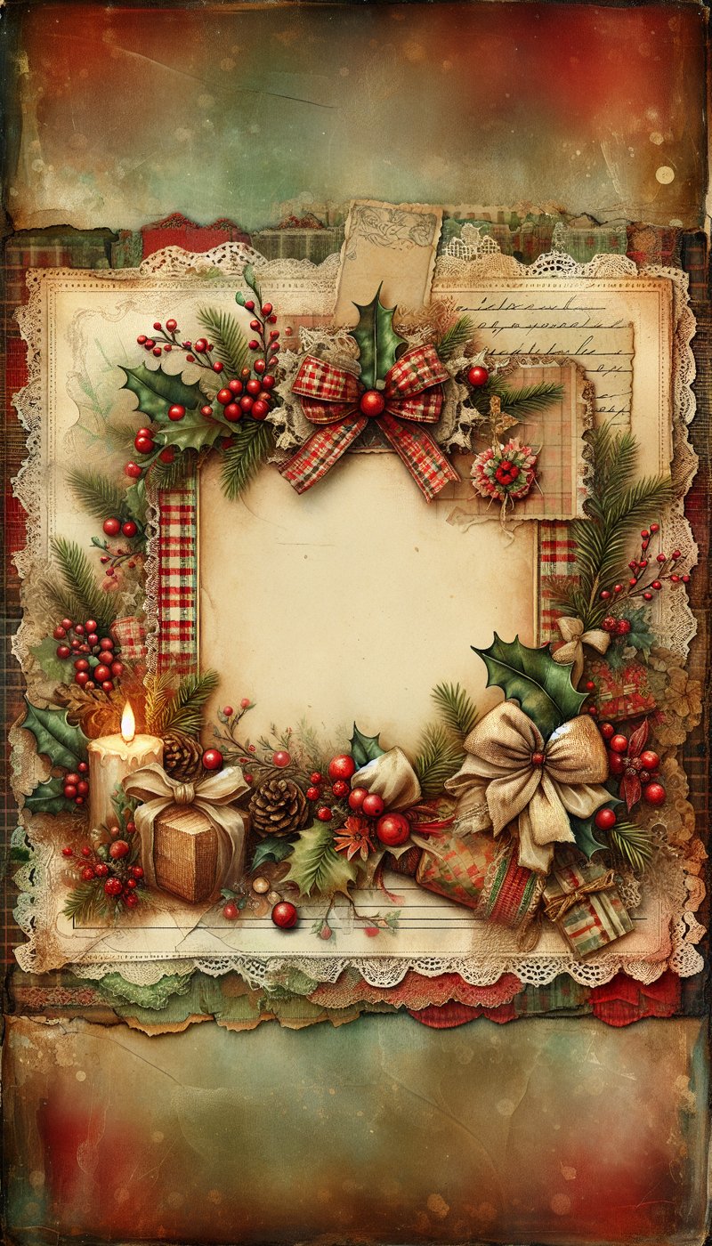Vintage Christmas Junk Journal Paper