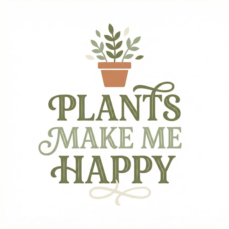Plants Make Me Happy Typography