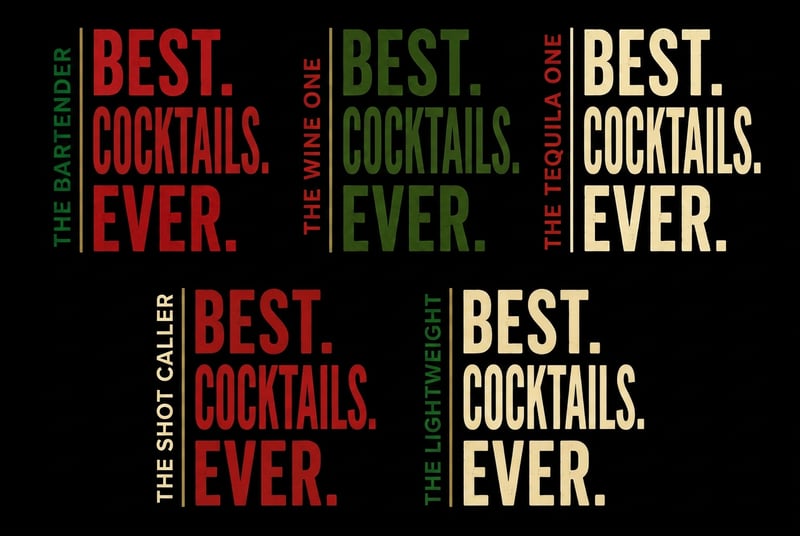 Holiday Cocktail Crew Typography Set