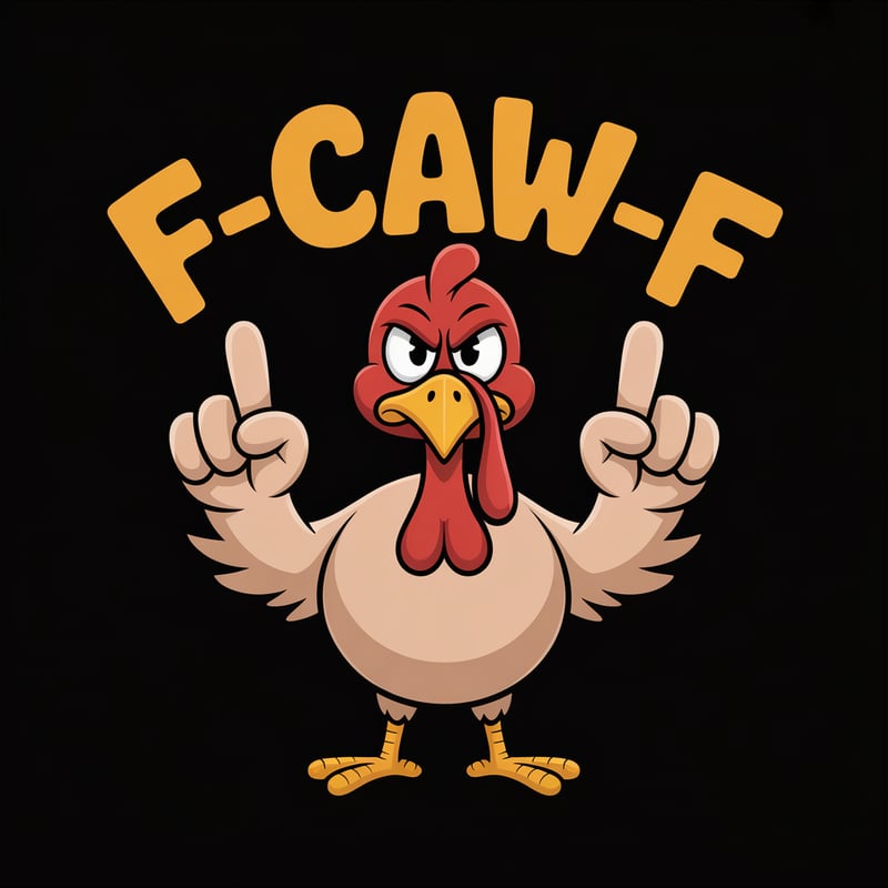 Cartoon Turkey Giving Middle Fingers