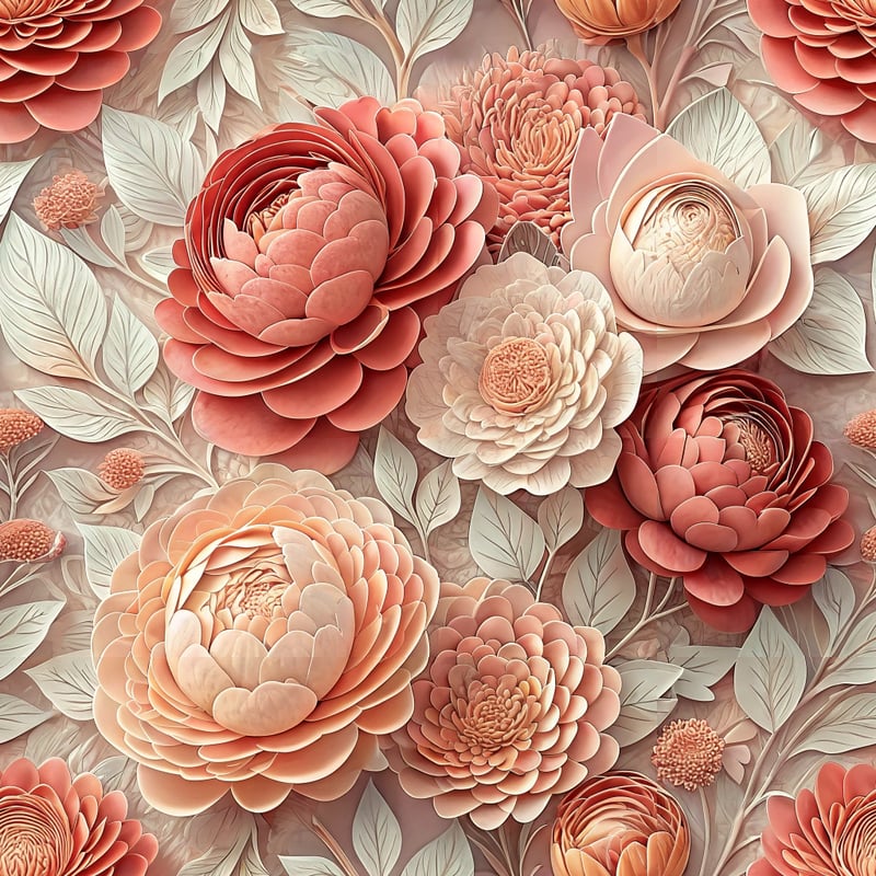 3D Blush Pink Peonies Artwork