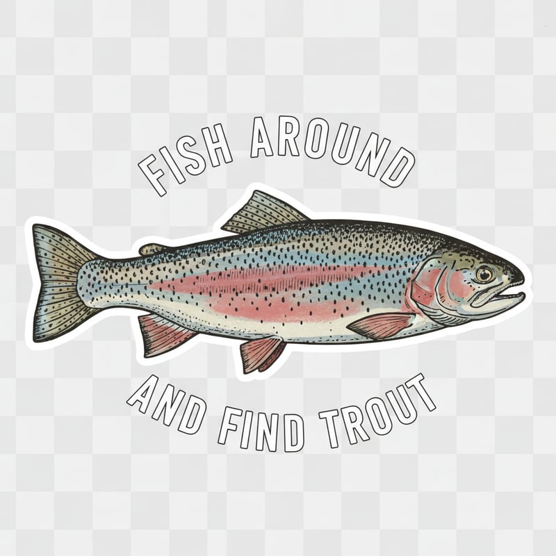 Vintage Rainbow Trout Illustration