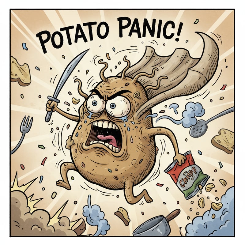 Funny Dramatic Cartoon Potato