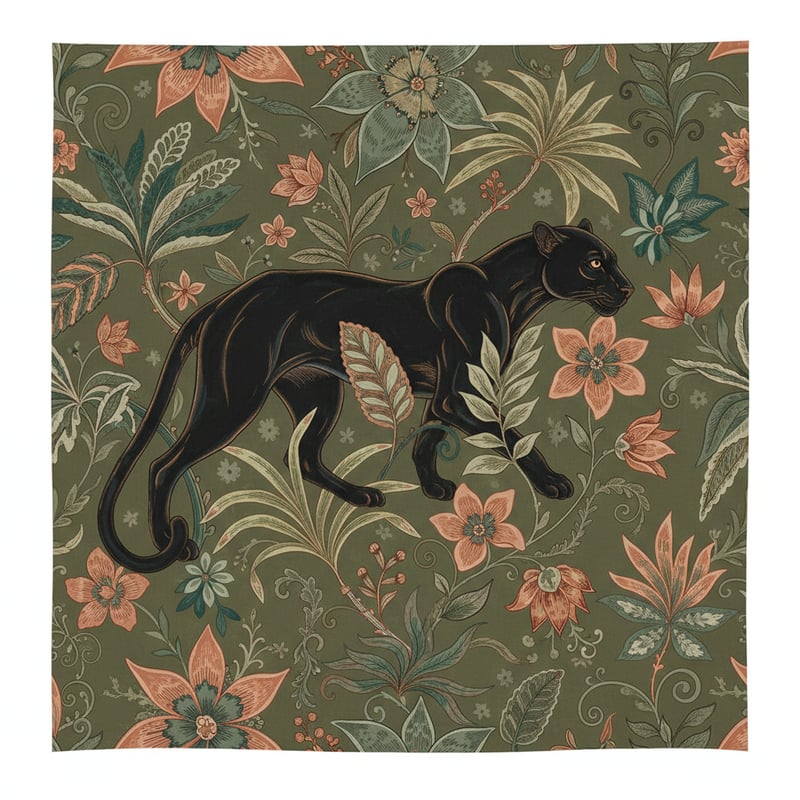 Luxury Tropical Black Panther Pattern
