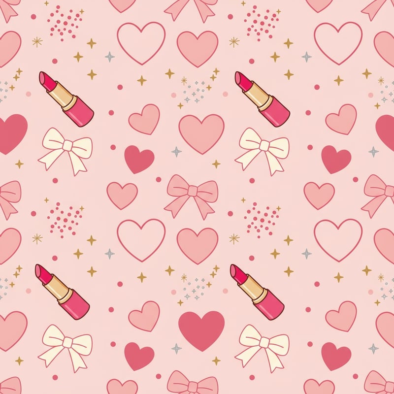 Seamless Pink Hearts Vector Pattern