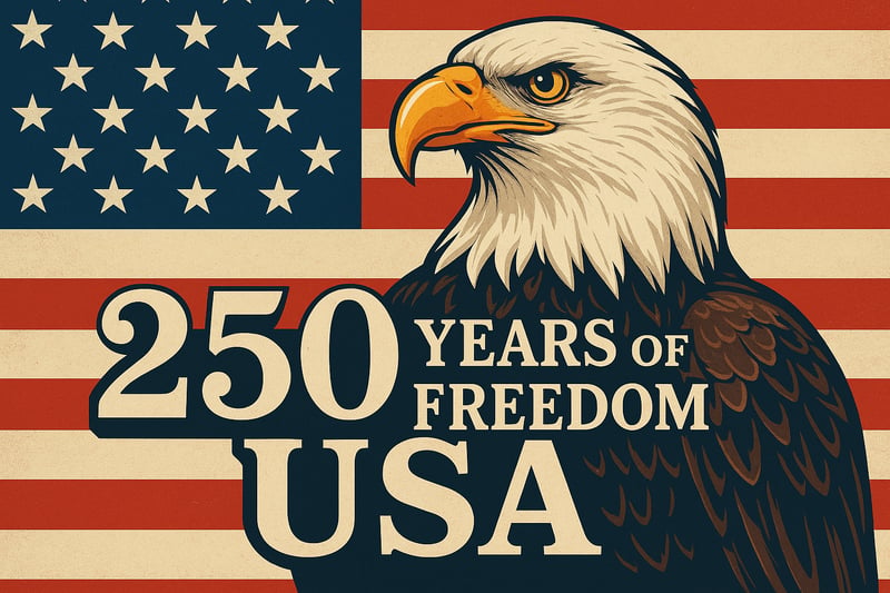 Patriotic USA Flag with Eagle