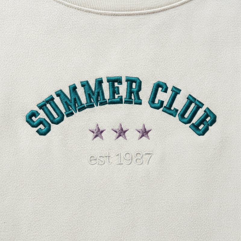 Realistic Summer Club Embroidery Design
