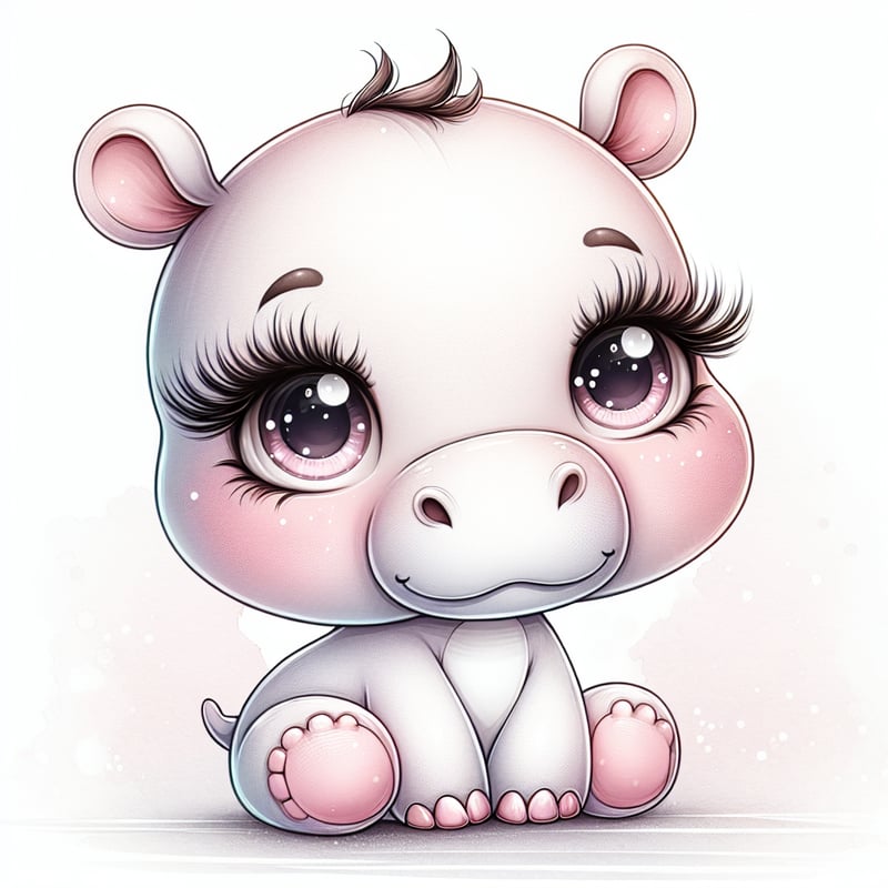 Cute Baby Hippo Clipart