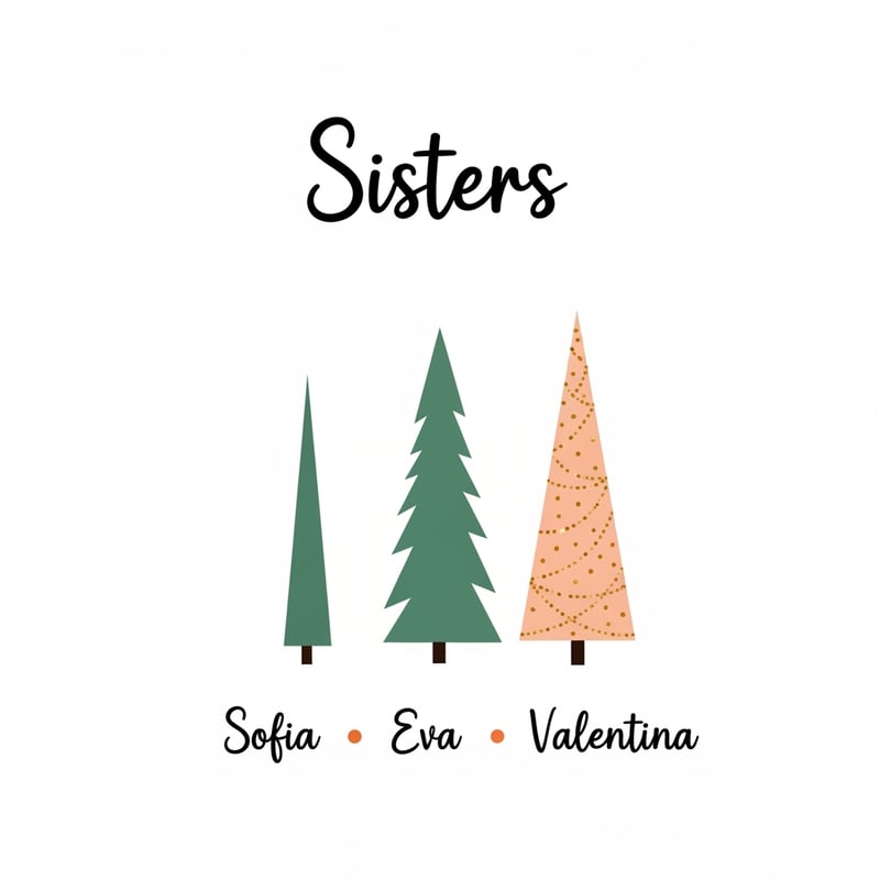 Minimalist Christmas Trees with Names