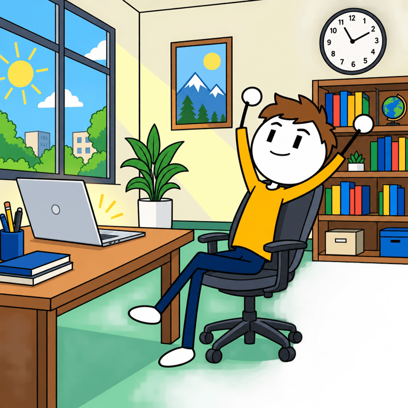 Flat 2D Cartoon Office Stretch