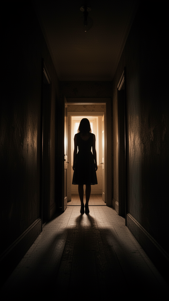 Moody Cinematic Hallway Silhouette
