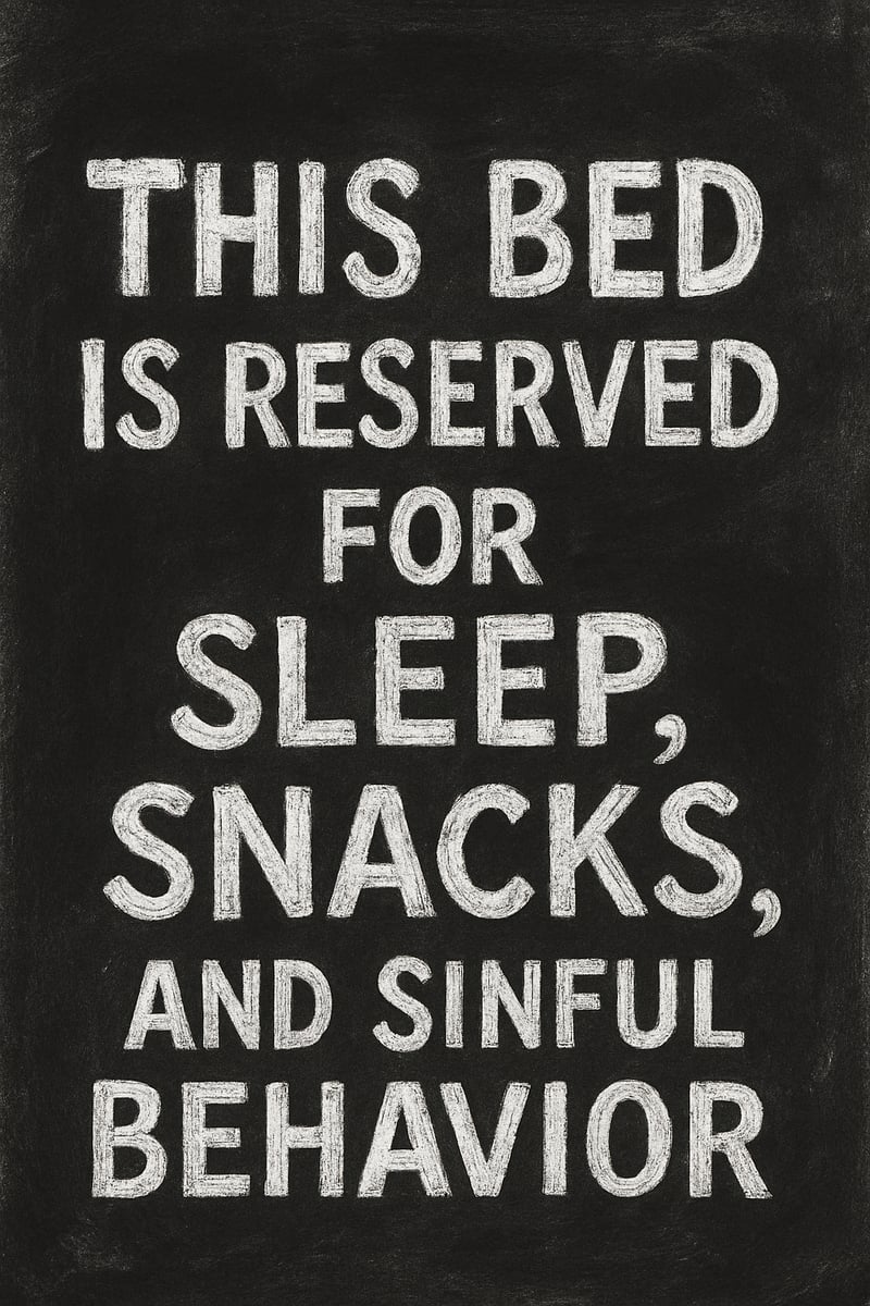 Chalkboard Quote on Sleep and Snacks