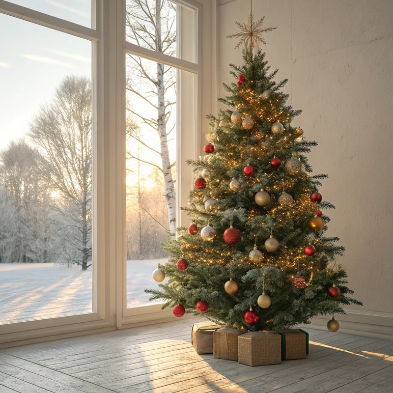 Realistic Christmas Tree in Daylight