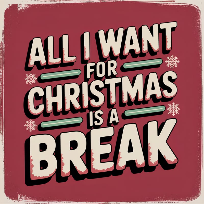 Holiday Break Christmas Text Design