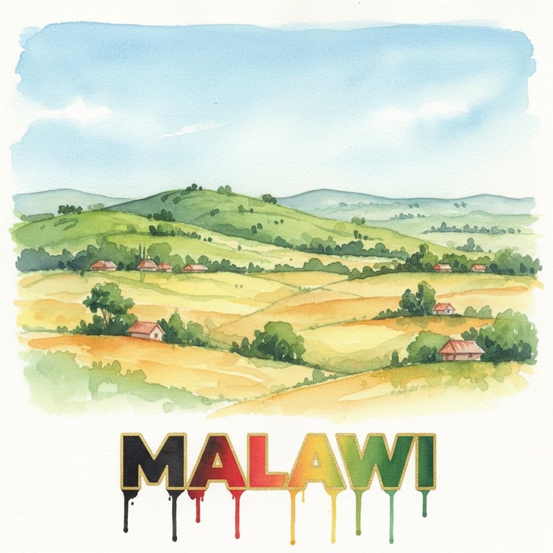 Daylight Watercolor of Lilongwe, Malawi
