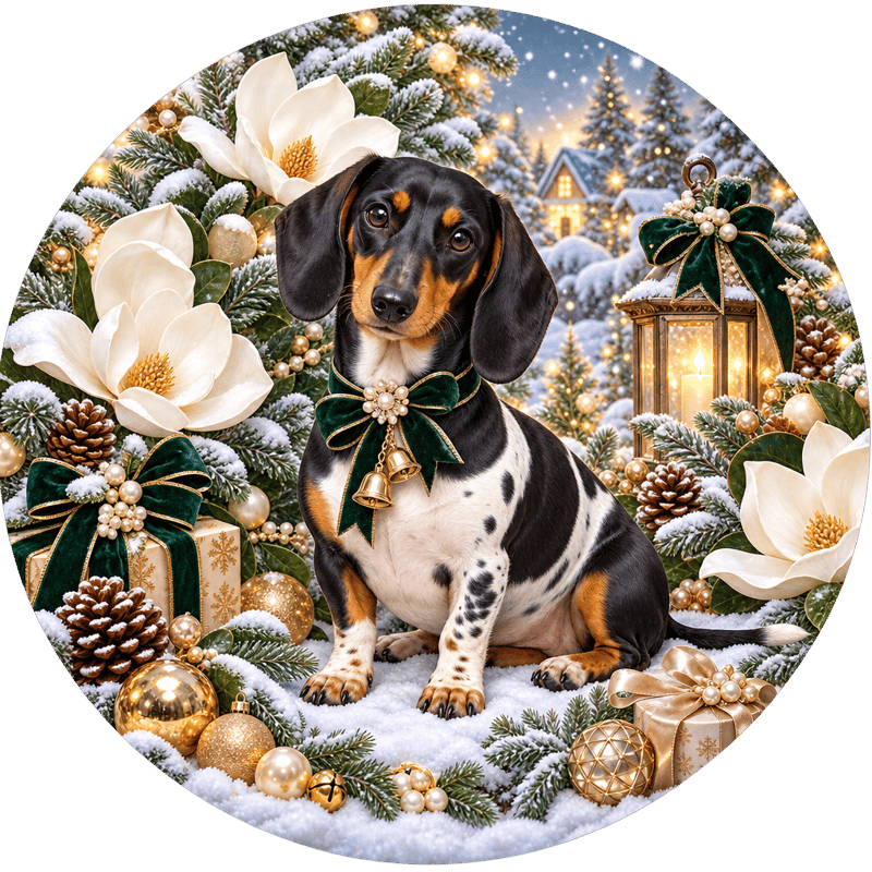 Black & Tan Piebald Dachshund Sublimation