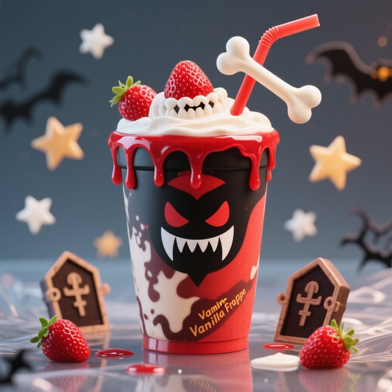 Vampire Vanilla Frappe Illustration