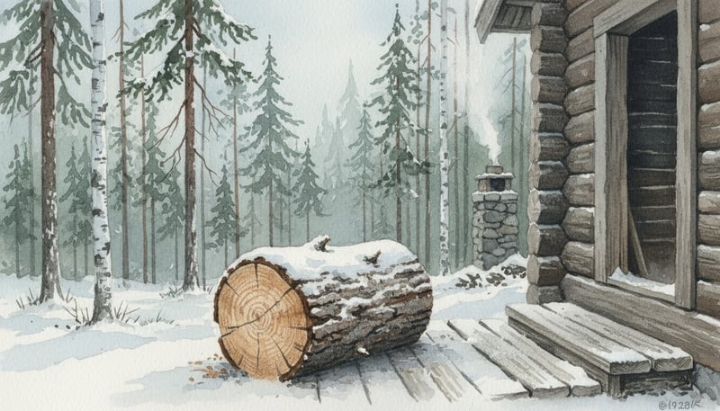 Scandinavian Forest Watercolor Scene