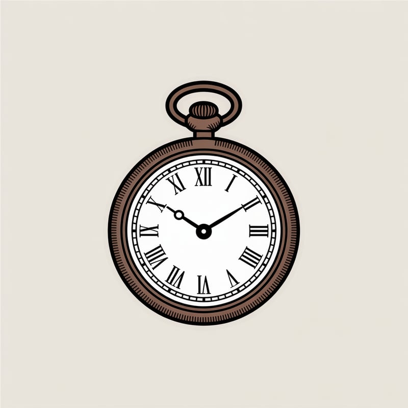 Vintage Pocket Watch Embroidery Patch