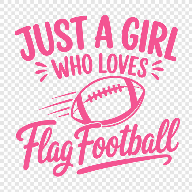 Pink Flag Football Girl Design